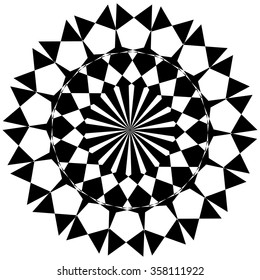 Abstract spirally, twirly shape isolated on white. Monochrome vector element.