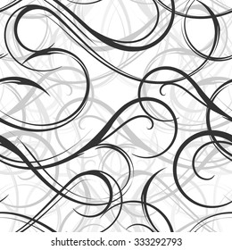Abstract spirals and curves vector seamless pattern