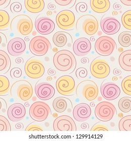 Abstract spirals of different colors seamless pattern