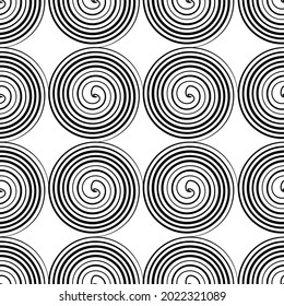 Textura de espirales abstractas. Patrón gráfico sin inconvenientes. Textura aislada en blanco y negro. Fondo perfecto para artesanías, collage, impresiones.