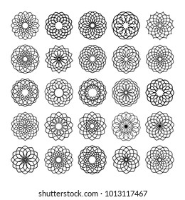 Abstract Spirograph Design Element Set