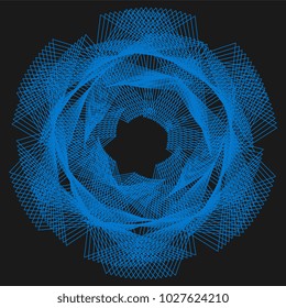 Abstract spirograph element for decorative design. Vector abstract complex circular pattern. Vector illustration. Abstract decorative floral spirograph circular element.