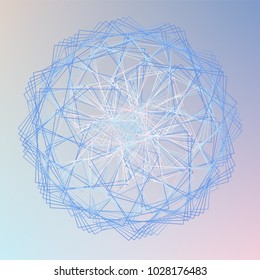 Abstract spirograph element for decorative design. Vector abstract complex circular pattern. Vector illustration. Abstract decorative floral spirograph circular element.