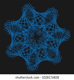 Abstract spirograph element for decorative design. Vector abstract complex circular pattern. Vector illustration. Abstract decorative floral spirograph circular element.