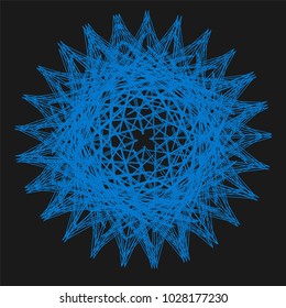 Abstract spirograph element for decorative design. Vector abstract complex circular pattern. Vector illustration. Abstract decorative floral spirograph circular element.