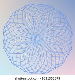 Abstract spirograph element for decorative design. Vector abstract complex circular pattern. Vector illustration. Abstract decorative floral spirograph circular element.