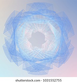 Abstract spirograph element for decorative design. Vector abstract complex circular pattern. Vector illustration. Abstract decorative floral spirograph circular element.