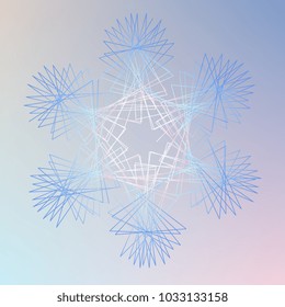 Abstract spirograph element for decorative design. Vector abstract complex circular pattern. Vector illustration. Abstract decorative floral spirograph circular element.