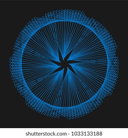 Abstract spirograph element for decorative design. Vector abstract complex circular pattern. Vector illustration. Abstract decorative floral spirograph circular element.