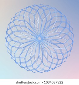 Abstract spirograph element for decorative design. Vector abstract complex circular pattern. Vector illustration. Abstract decorative floral spirograph circular element.