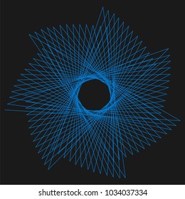 Abstract spirograph element for decorative design. Vector abstract complex circular pattern. Vector illustration. Abstract decorative floral spirograph circular element.