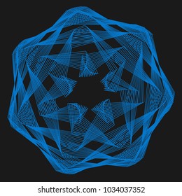 Abstract spirograph element for decorative design. Vector abstract complex circular pattern. Vector illustration. Abstract decorative floral spirograph circular element.