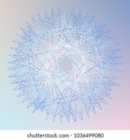 Abstract spirograph element for decorative design. Vector abstract complex circular pattern. Vector illustration. Abstract decorative floral spirograph circular element.