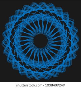 Abstract spirograph element for decorative design. Vector abstract complex circular pattern. Vector illustration. Abstract decorative floral spirograph circular element.