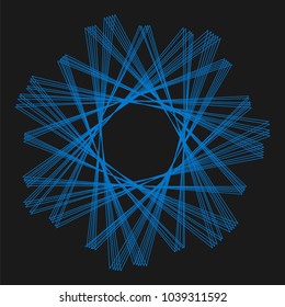 Abstract spirograph element for decorative design. Vector abstract complex circular pattern. Vector illustration. Abstract decorative floral spirograph circular element.