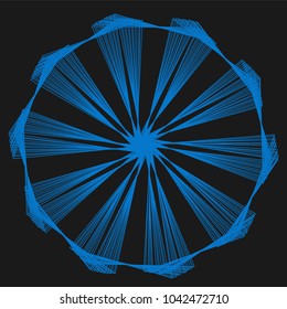 Abstract spirograph element for decorative design. Vector abstract complex circular pattern. Vector illustration. Abstract decorative floral spirograph circular element.