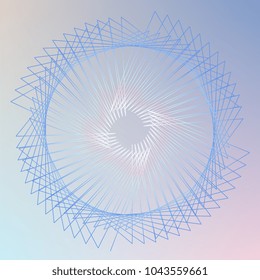 Abstract spirograph element for decorative design. Vector abstract complex circular pattern. Vector illustration. Abstract decorative floral spirograph circular element.