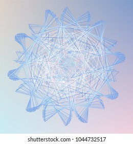 Abstract spirograph element for decorative design. Vector abstract complex circular pattern. Vector illustration. Abstract decorative floral spirograph circular element.