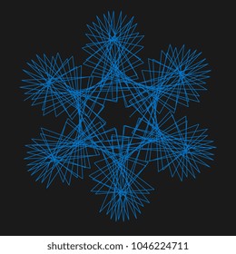 Abstract spirograph element for decorative design. Vector abstract complex circular pattern. Vector illustration. Abstract decorative floral spirograph circular element.