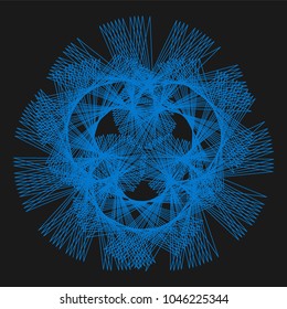 Abstract spirograph element for decorative design. Vector abstract complex circular pattern. Vector illustration. Abstract decorative floral spirograph circular element.