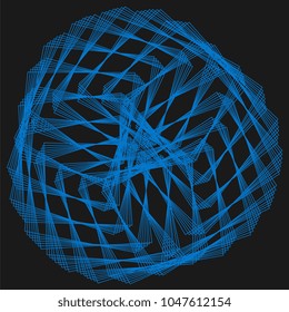 Abstract spirograph element for decorative design. Vector abstract complex circular pattern. Vector illustration. Abstract decorative floral spirograph circular element.