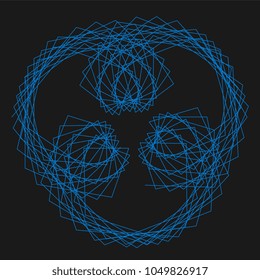 Abstract spirograph element for decorative design. Vector abstract complex circular pattern. Vector illustration. Abstract decorative floral spirograph circular element.