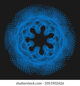 Abstract spirograph element for decorative design. Vector abstract complex circular pattern. Vector illustration. Abstract decorative floral spirograph circular element.