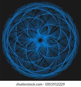 Abstract spirograph element for decorative design. Vector abstract complex circular pattern. Vector illustration. Abstract decorative floral spirograph circular element.