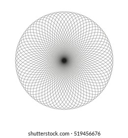 Abstract spirograph element  isolated  on white background