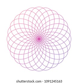 Abstract spirograph element. Vector spirograph.