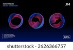 Abstract Spirograph Line Art – Electric Pink and Blue Gradient Spirals on Dark Grid Background