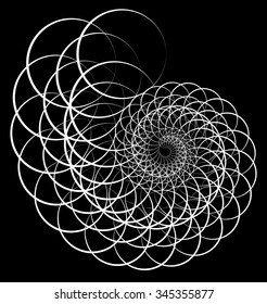 Abstract spirograph pattern, spiral element