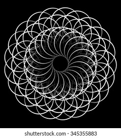 Abstract spirograph pattern, spiral element
