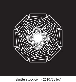 Espirografo abstracto rota el octógono de línea. Ilustración vectorial.