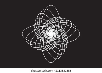 Abstract Spirograph rotates spiral curve propeller. Vector illustration.