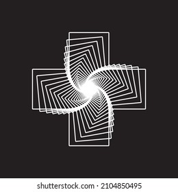 Abstract Spirograph spiral curve plus. Vector illustration.