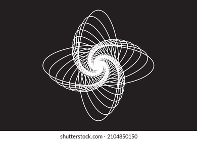 Abstract Spirograph spiral curve propeller. Vector illustration.