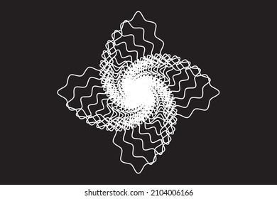 Abstract Spirograph spiral wavy windmill. Vector illustration.