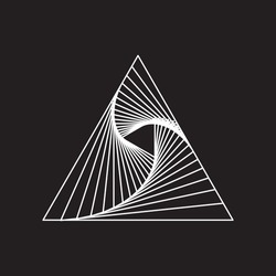 Abstract Spirograph Twist Triangle. Vector Illustration.