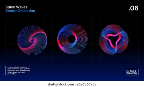 Abstracte spirograaf Vector – Tech-geïnspireerde cirkelvormige lijnen in blauw en magenta