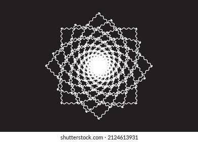 Abstract Spirograph wavy lines spiral flower. Vector illustration.