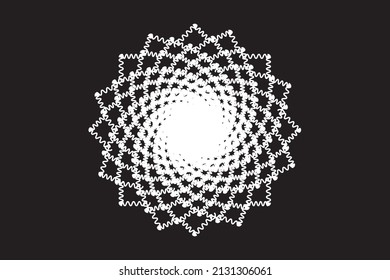 Abstract Spirograph wavy lines spiral flower. Vector illustration.