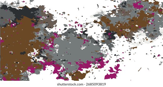 Abstract splash art com tons de marrom, cinza e magenta formando um fundo texturizado. Perfeito para design moderno, projetos de arte criativa ou padrões abstratos digitais.