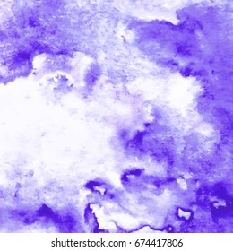 Abstract splash background, storm sky, hand painted watercolor texture, vector illustration