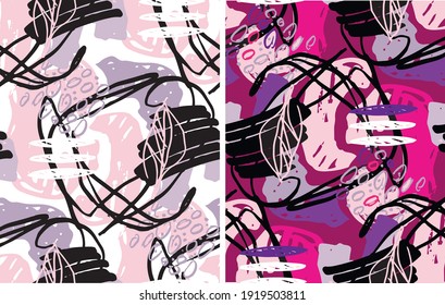 Abstract splash doodle pattern background. Template design sketch elements for poster, t-shirt design, pattern, background. Hand drawn splash doodle design elements. 