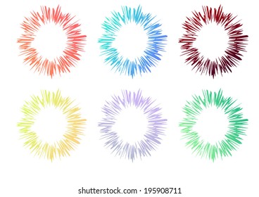 abstract splash figures in different colors. vector illustration