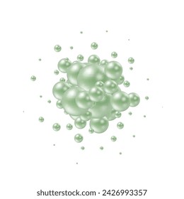 Abstract splash of light green balls