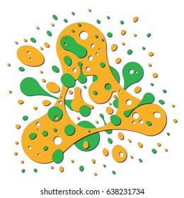 Abstract splash liquid shapes, liquid particles, colorful flat style vector illustration eps 10