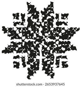 Abstract splash pattern. Organic grunge texture. Black ink shape. Vector chaotic design