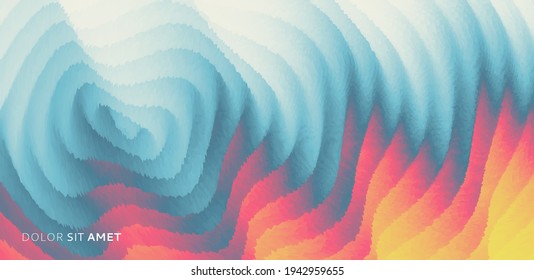 Abstract splash with ripples. Background for banner, poster, flyer, card, cover or brochure. 3D wavy vector illustration. 
